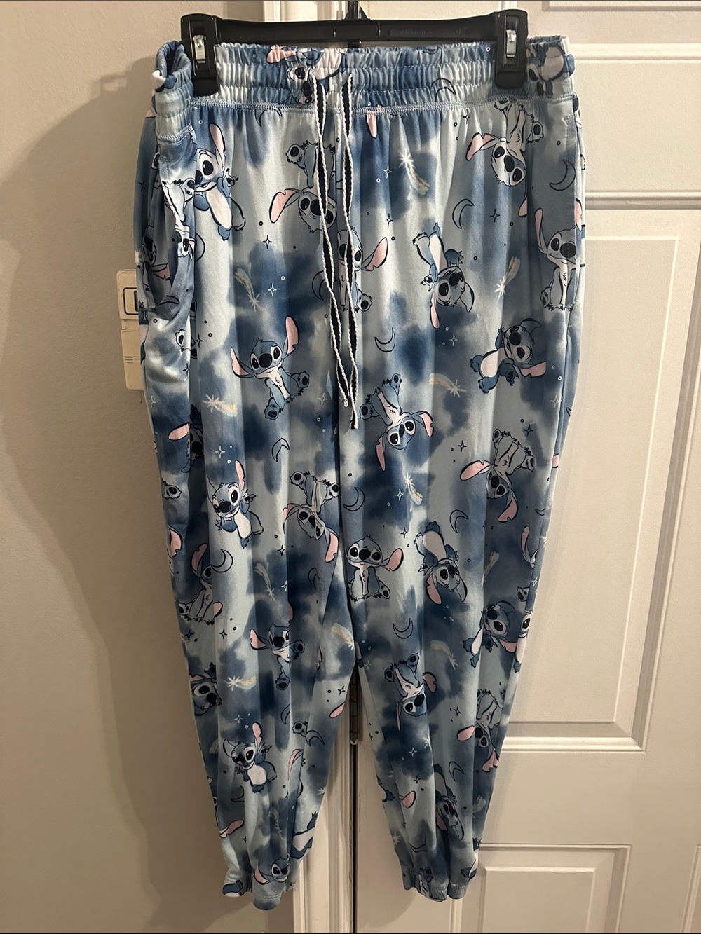 Disney Light Blue Stitch Lounge Pants with Pink Details - Picture 1 of 10